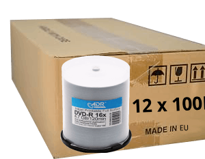 ADR DVD-R 4.7 GB, printable, white inkjet, full-surface, 12x100p